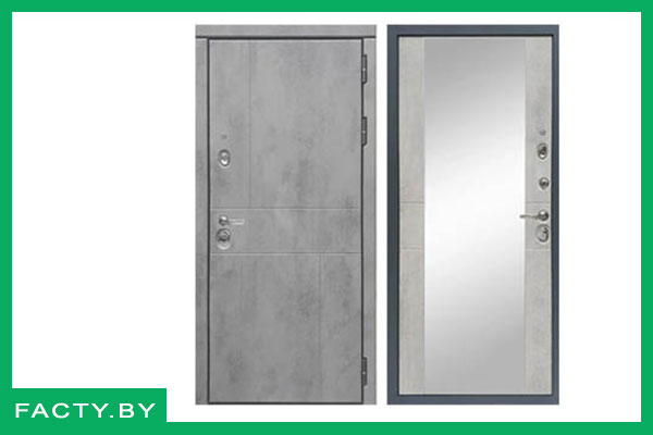 Светло-серебристая входная дверь Нева