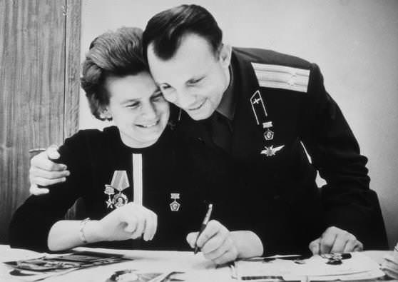 Гагарин и Терешкова