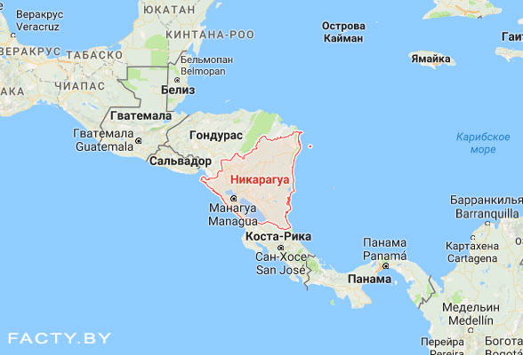 Карта Никарагуа